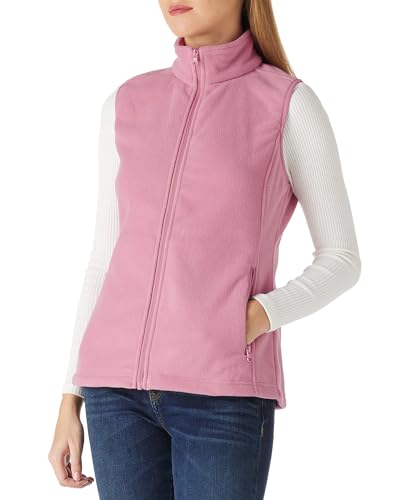 Outdoor Ventures Chaleco de forro polar para mujer, chaqueta suave sin mangas con bolsillos con cremallera, chaleco deportivo para correr de primavera y otoño, chaleco de forro polar para mujer,