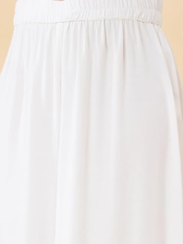 Image of Globus Women Black Solid Ethnic Wide Leg Palazzo with Lace at Hem-3638111001