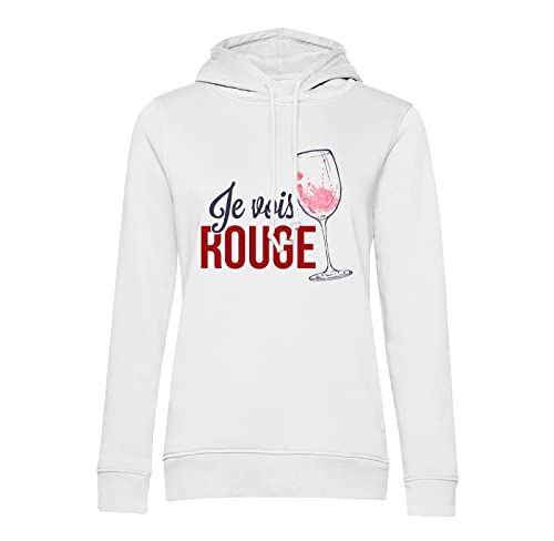 Sweat à capuche je vois rouge sweat-shirt humour vin et jeu de mot