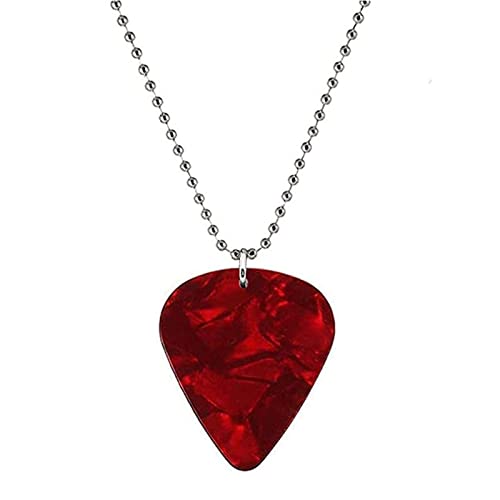 WAITLOVER Eddie Munson Collier avec pendentif médiator de guitare Rouge - Les Beatles, Paul McCartney, John Lennon, RIngo Starr, George Harrison WAITLOVER Eddie Munson Collier avec pendentif médiator de guitare Rouge – Image 3