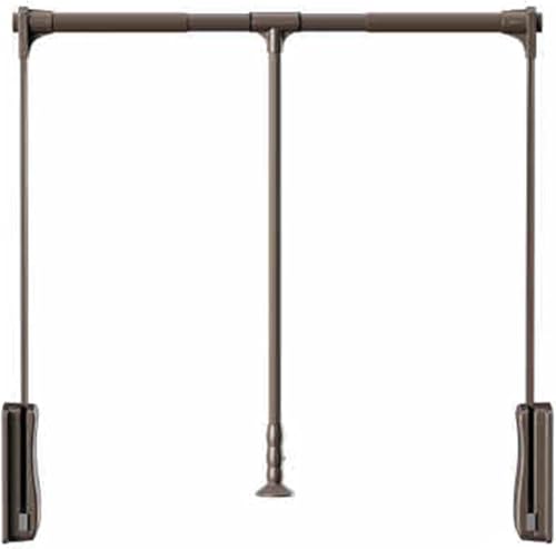 Colgador Abatible para Armario, Barra de armario abatible, percha elevable con doble amortiguador, for guardar ropa en armarios y roperos.(Brown,550-700mm)