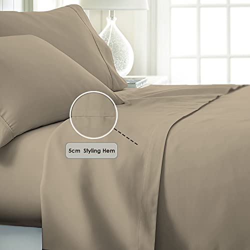 Pizuna Pure Combed Cotton Super King Flat Sheet Simply Taupe - Image 3