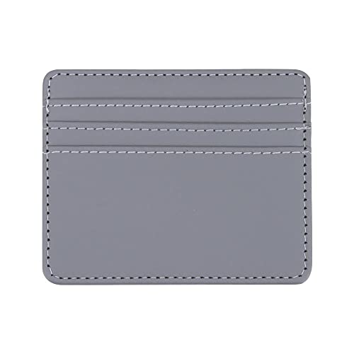 Card Package Women Men Money Pocket Wallet Case Business PU Business Cards Wallet(grey)