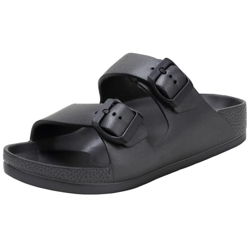 Kids Slides Sandals Boys Girls Toddler Double Buckle Summer Shower Beach Pool Water Shoes Slip on Clouds Slippers