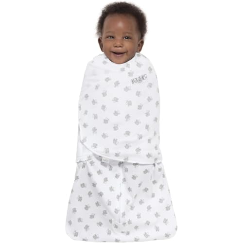 Image of HALO 100% Cotton Sleepsack Swaddle, 3-Way Adjustable Wearable Blanket, TOG 1.5, Lamb Scribble White, Newborn, 0-3 Months