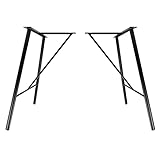 2X Natural Goods Berlin Tischgestell Filigree Hairpin Legs Filigrane Tischbeine geneigt | 30mm Stahl | Esstisch, Schreibtisch, Konferenztisch (B71 x H72cm, Schwarz)