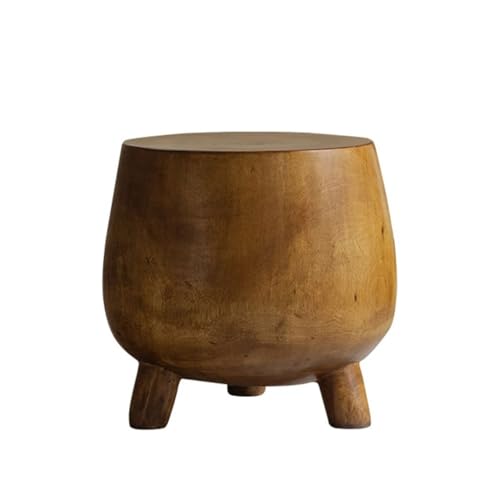 eexbz Sofa Creative Side Table Solid Wood Living Room Storage Corner Table Round Coffee Table Living Room Furniture Sofas for Living Room(A)