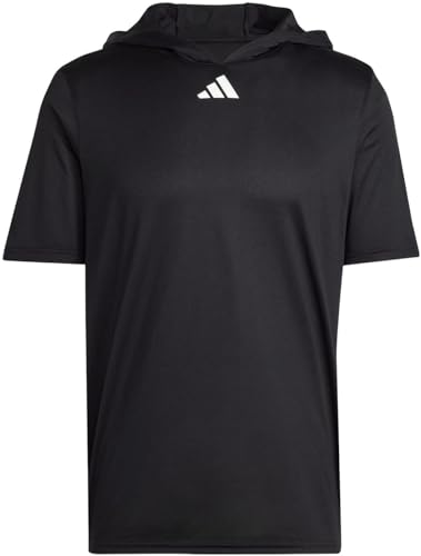 adidas Program Mens Short Sleeve Hoodie L Black-white