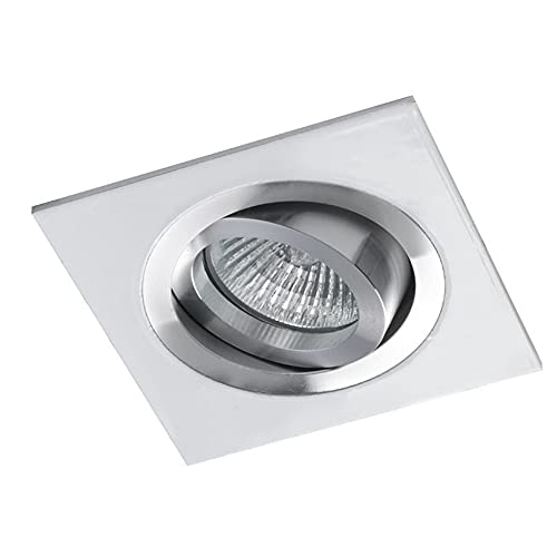 wonderlamp Clasic W-E0 Foco empotrable Cuadrado, Aluminio y Blanco, 1 UNIDAD