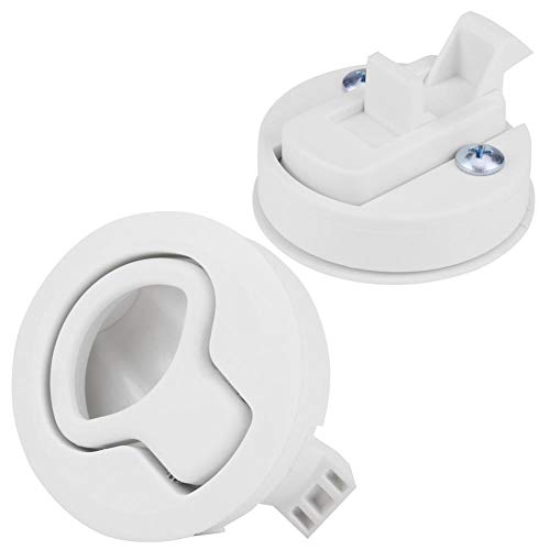 Flush Pull Latch, Universal Plastic Flush Pull Hatch Latch Slam Latch for 1.8inch RV and Yatchs (White)(white) - Image 2