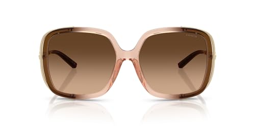 Coach Women's HC8423U Universal Fit Square Sunglasses, Brown Gradient/Brown Gradient, 56 mm