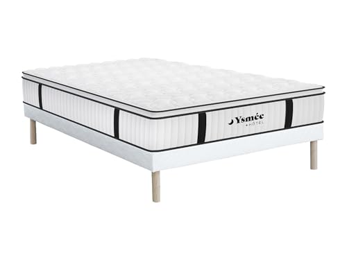 Vente unique Conjunto somier y colchón ignífugo de muelles ensacados y cubrecolchón Delice de YSMÉE Hotel   140x190 cm