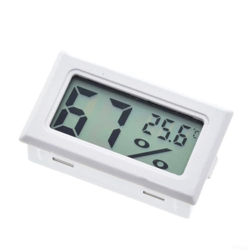 Digital Para Termo Higrómetro Pantalla LCD Medidor de temperatura y humedad para habitación Invernadero Incubadora Oficina Almacén Herramienta de monitoreo Negro (Blanco)
