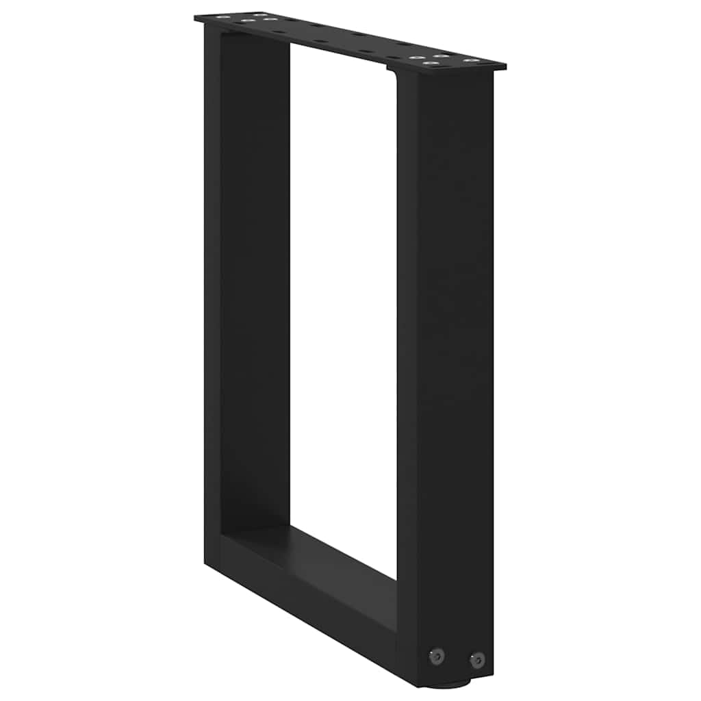 Gambe per tavolino a forma di U, 2 pezzi, nero, 38 x (42-43)