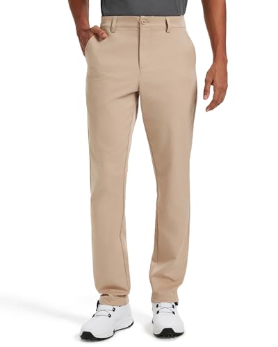 Men'S Classic Fit Stretch Golf &Amp; Dress Chino Pants 30'' - All-Day Comfort Performance Pants For Work, Business Casual &Amp; Travel Khaki, 36W X 30L
