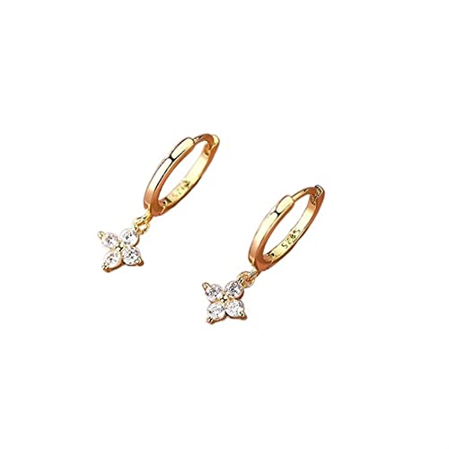 Boucles d'oreilles argent 925 pour femme bijoux pendantes forme fleur style romantique 2023