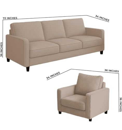 Image of The MM Furniture store Premium Fabric Sofa - Champagne (3+1+1 Seater)