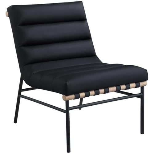 Sillón Plegable Cuero Sintético Negro miniatura 6