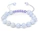 Produktbild Jiveli blaues spitzenachat edelstein armband 8mm perlen - mit knoten und verstellbarer makramee - für energiebilanz und modebekleidung