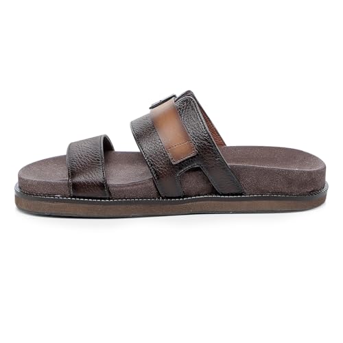 FRANCO CUADRA | Brown Deer Leather Sandal for Men with Modern and Comfortable Design 4M5VNTV4