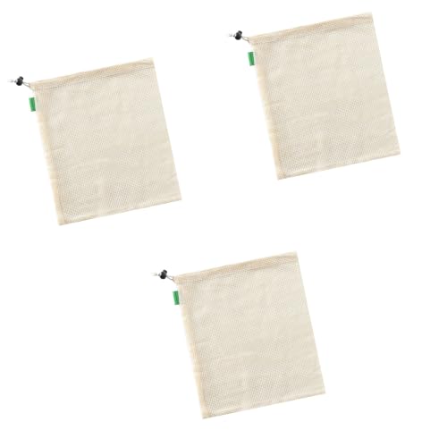 XINYIN Sacos de algodão laváveis com design de cordão, multiusos, armazenamento de cozinha, sustentável, vários tamanhos, respiráveis, sacos de malha de algodão orgânico, multicoloridos, A