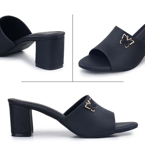 Image of TRASE Women's Slip-On Block Heels Sandals| Fashionable Sandals for Women & Girls | Light weight, Soft Footbed, Comfortable & Stylish - (47068)