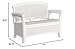 Suncast Elements Stylish Lightweight Loveseat Outdoor Seating with Convenient Built In Universal Storage, and All Weather Plastic, White