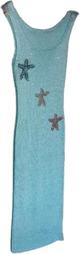 RONICY Sparkly Seashell Dress Sleeveless Maxi Sundress Sequin Dress Starfish