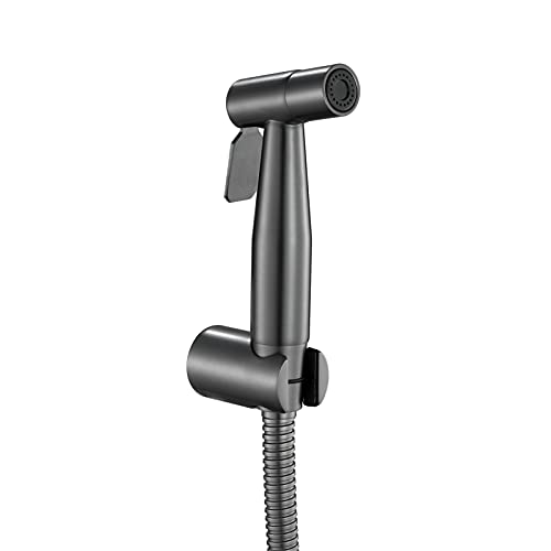 BDAYEK Bidet spray Handheld Bidet Sprayer for Toilet, Baby Cloth Diaper Sprayer, Stainless Steel Toilet Cleaner Bidet Sprayer Set, Gold Square(Grey) - Image 2