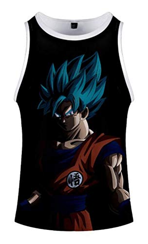 WANHONGYUE Anime Dragon Ball Z Goku Tank Top Camiseta Deportiva de Tirantes 3D Impreso Camiseta sin Mangas Chaleco Vest 68/13 XL