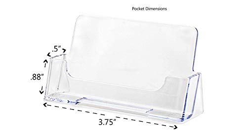 Single Pocket Acrylic Business Card Holder For Table, Fits 49 Cards - Clear 19782 #TOP2