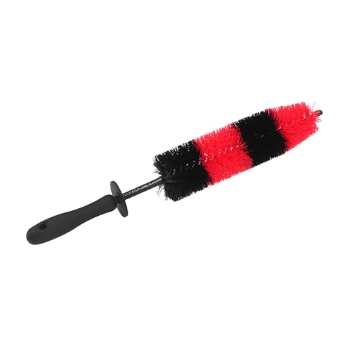 TEEKU Brosse de nettoyage rouge et noire pour moyeu de voiture, brosse de nettoyage pour jantes de voiture, brosse de nettoyage de moyeu de voiture, brosses de nettoyage de jantes, produits