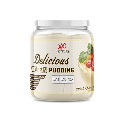 XXL Nutrition - Delicious Protein Pudding - 22g Protein pro Dessert Low Fat Low Sugar - Vanille - 440 Gramm