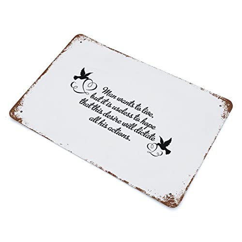 Plaque en métal robuste avec citations de motivation rétro - 3
