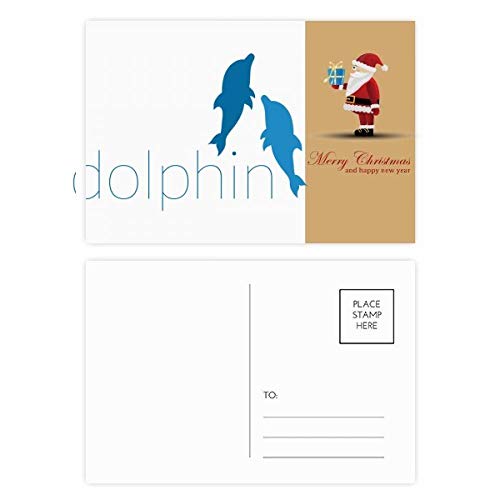 Cartes postales Dauphin Père Noël message de tendresse pour faire sourire vos proches en hiver