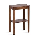 Kate and Laurel Talcott Modern Rectangle Wood Side Table, 16 x 10 x 25, Walnut Brown, Transitional Decorative Two-Tier End Table for Use as a Bedroom Nightstand or Living Room Accent