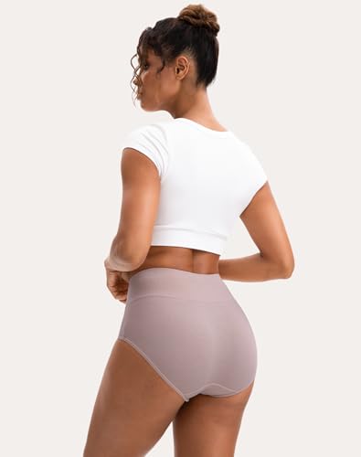 Image of INNERSY Women's High Waisted Underwear Cotton Panties Regular & Plus Size 5-Pack