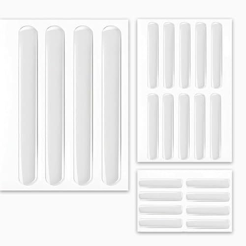 Cybersnc 22 Pcs Transparent 5.9in/2.48in/1.38in Self-Adhesive Strip Door Handle, Protectors for Wall Protectors, Sliding Clear Door Bumpers, Silencer (22 Pcs Strip)