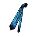 QSMJKLD Blue Flame Men's Tie Formal Silk Necktie Fashion Skinny Neck Tie for Wedding Groomsmen Tie