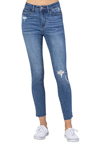 Judy Blue Women's High Waist Dandelion Embroidery Skinny Jeans