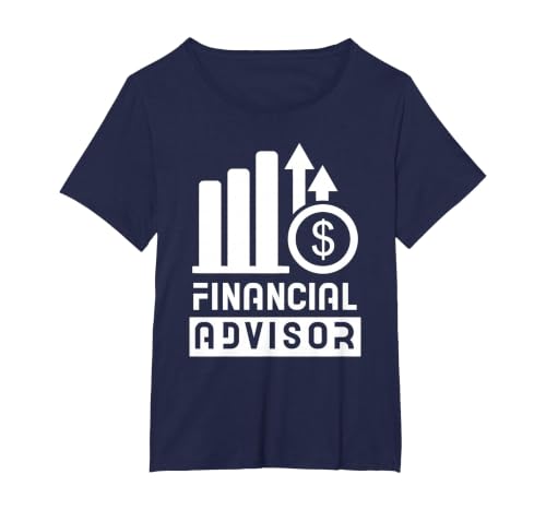 Financial Advisor Job Planner Advisory Finance T-Shirt, Women's Plus, Navy Blue, 2X