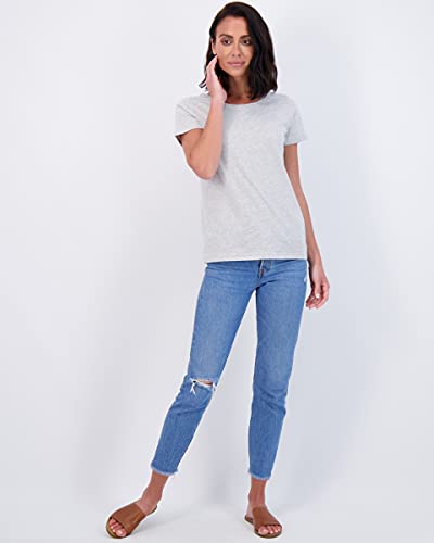 Real Essentials 4 Pack: Womens Cotton Crew Neck Scoop Short Sleeve T-Shirt Women Shirt Tshirt Tshirts Shirts Athletic Tee Tops Casual Blouse Tees Lounge Ladies Basic Workout Classic Relaxed Loose Fit thumb #3