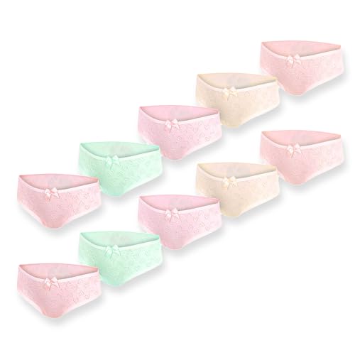 SAMILY Unterhosen Mädchen 100% Baumwolle 10er Pack Unterwäsche Slips bequem atmungsaktiv Gr. 134/140