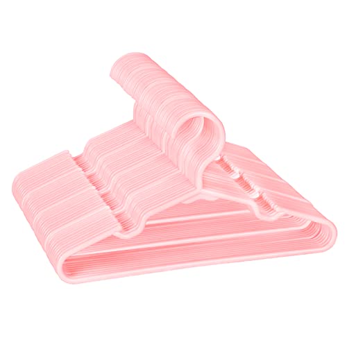 Image of 60 Pack Pink Kids Hangers 11.6 Inch - Baby Clothes Hangers for Toddler & Child, Durable Plastic Children's Hangers for Closet, Pants, Coats, Skirts (Non-Slip, Space-Saving)