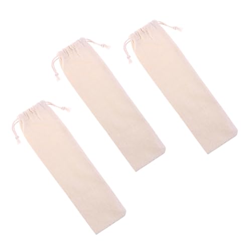BRIGHTFUFU Stainless Steel Straw Carrying Case Cotton Linen Pouch Bag Straw Storage for Travel Reusable Straw Holder