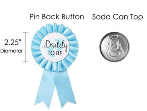Miniatura 4 de Milcraft Decoraciones de baby shower, banda azul claro para mamá y un papá para ser y un papá para ser insignia, kit de decoraciones de baby shower,