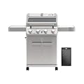 Monument Grills 4 Burner Propane Gas Grill, Stainless Steel Outdoor Patio Barbecue Grill with Cooking Plate, with Broil Zone Fast Heating, Knob Control, and Easy Cleanup, M410MBZ