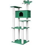 MAOHEGOU 66 Inches Tall Outdoor Weatherproof Cat Tree Tower, Multi-Level, Large Cat Condo with PVC Board and Cat Scratching Posts, for Outside and Indoor