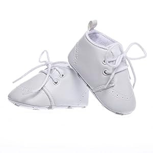 Booulfi Baby Boys’ Booties Newborn for Christening, Christening Baptism Shoes Dress White Baptism Cross Booties