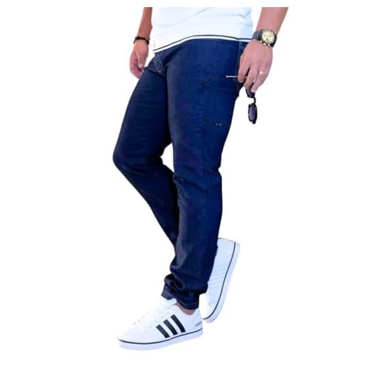 Calça Jeans Masculina AZUL ESCURO Tradicional e Confortável (BR, Numérico, 43, 44, Regular, Regular, Azul Escuro)